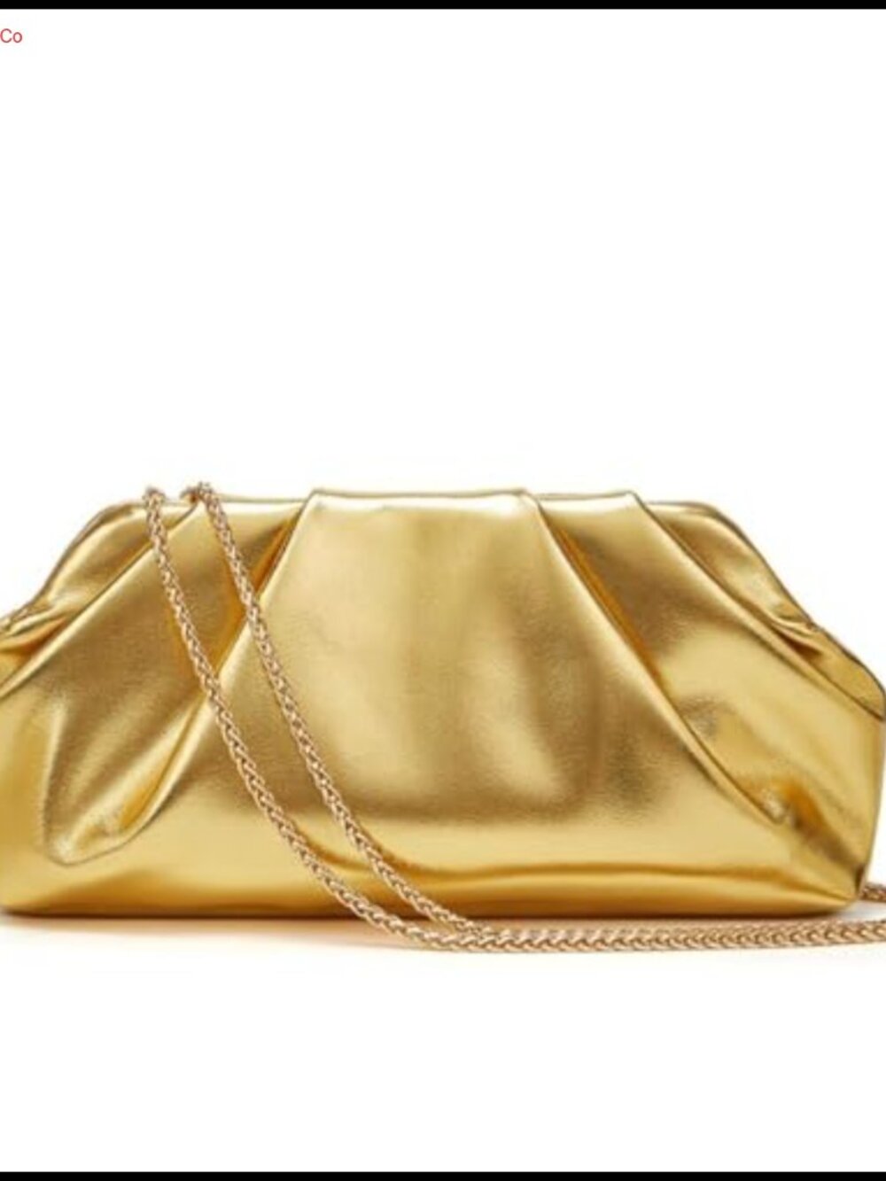 Pleated Soft PU Leather Evening Clutch with Detachable Chain